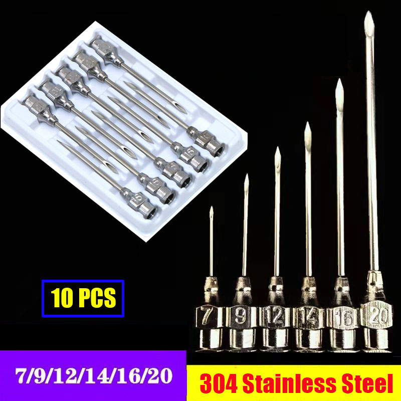 10pcs Stainless Steel Veterina - огляд і ціна Veterinary Syringe Gun